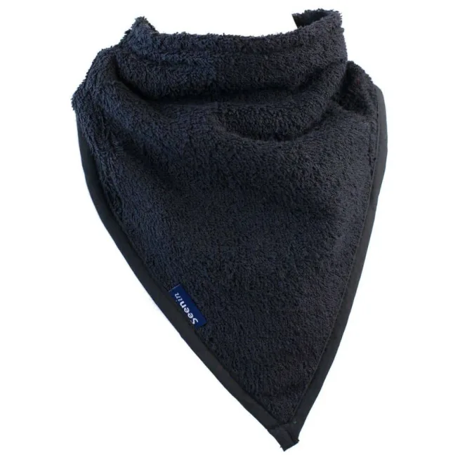 Seenin cotton towelling kerchief in Black. Product image