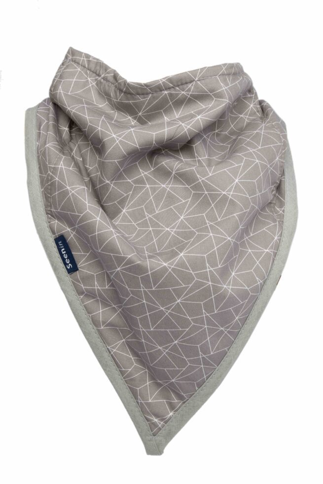 Grey with white lines print kerchief