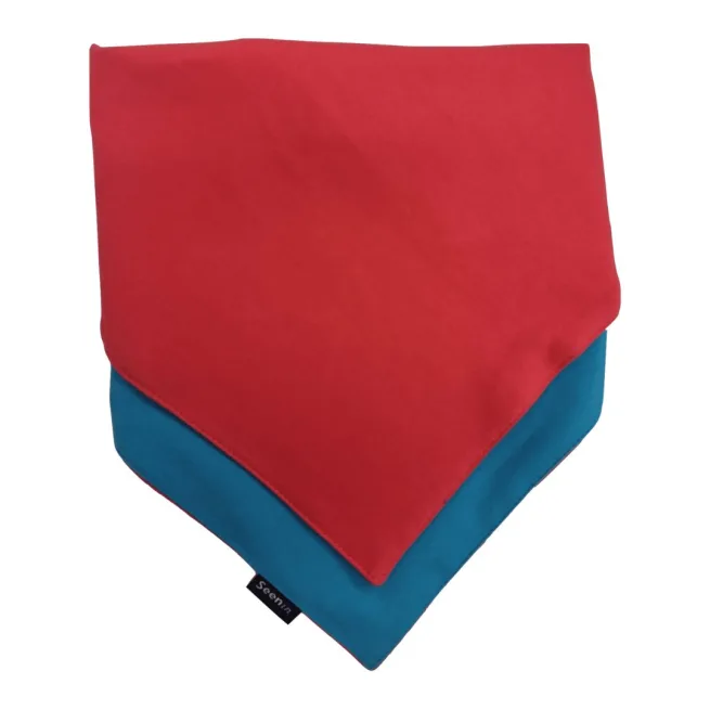 Flip kerchief in Coral and Ocean colours