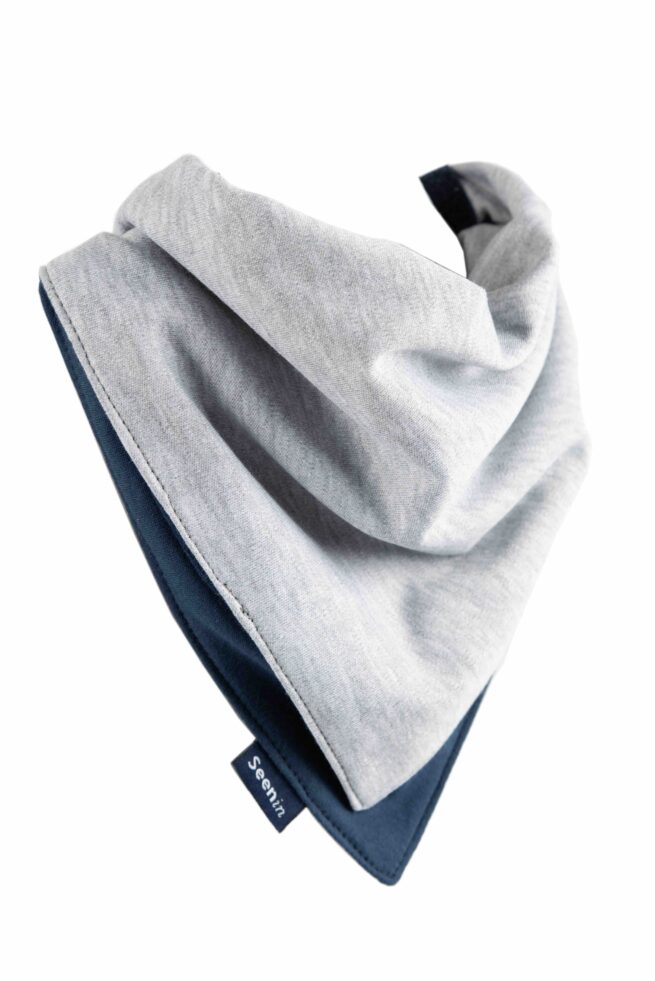 Navy Grey Flip Kerchief