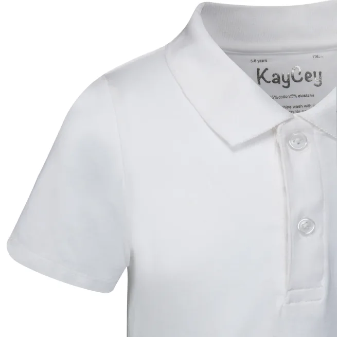 Close up of KayCey white polo bodysuit neckline image