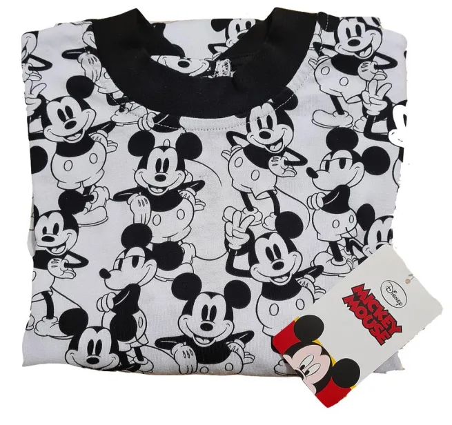 White and black Mickey Mouse Onesie