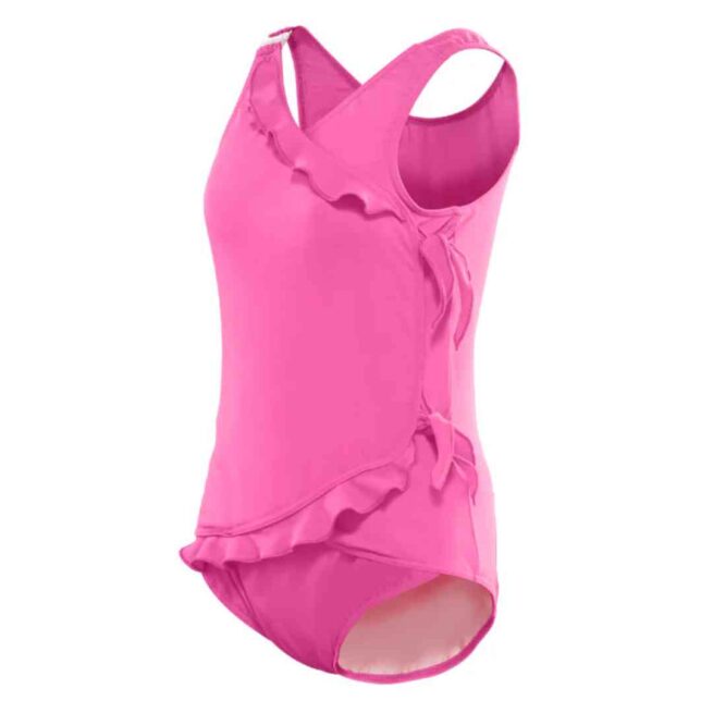 Kes-Vir waterfall swimsuit in pink - Front