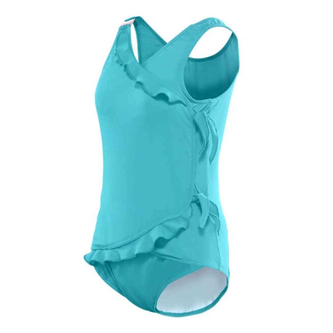 Kes-Vir waterfall swimsuit in turquoise - Front