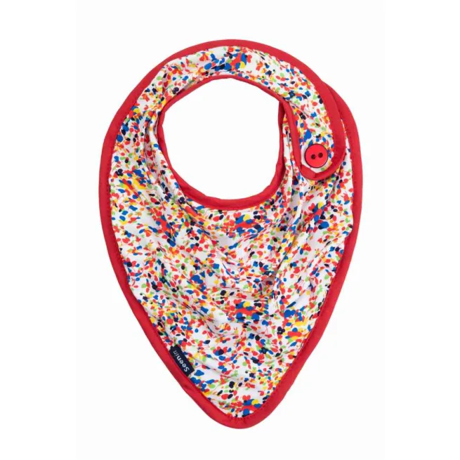 Side fastening kerchief in multicolour confetti print