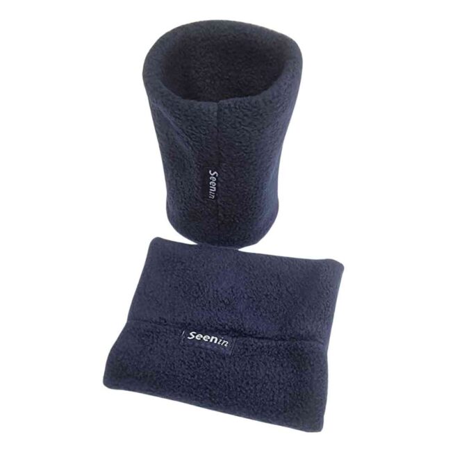 Navy fleece wrist warmers