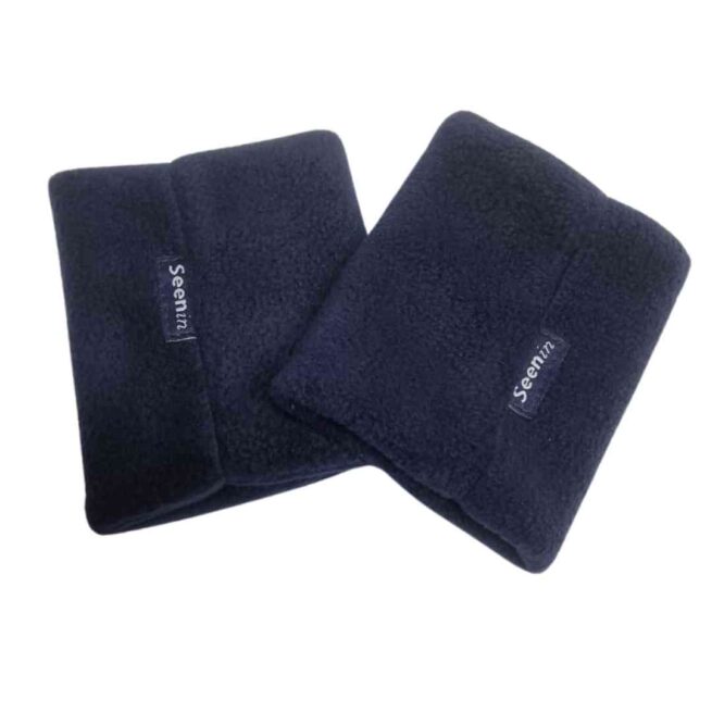 Navy fleece wrist warmers