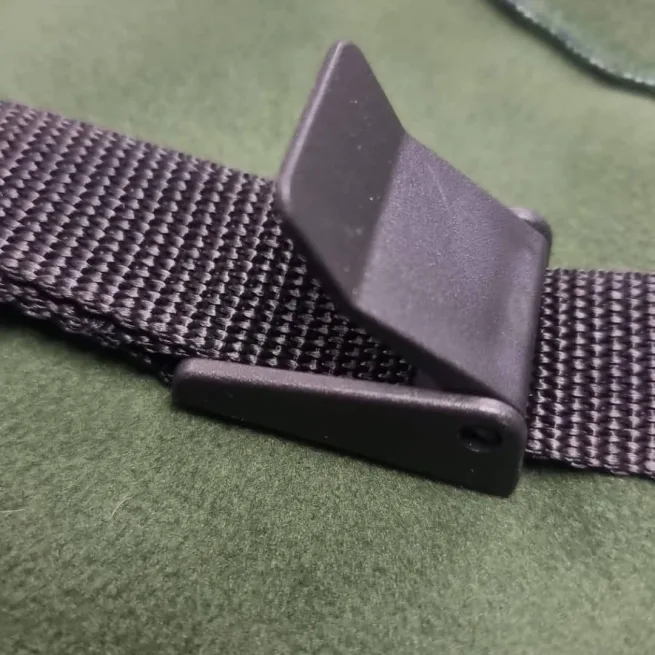 Close up of wheelchair cover strap