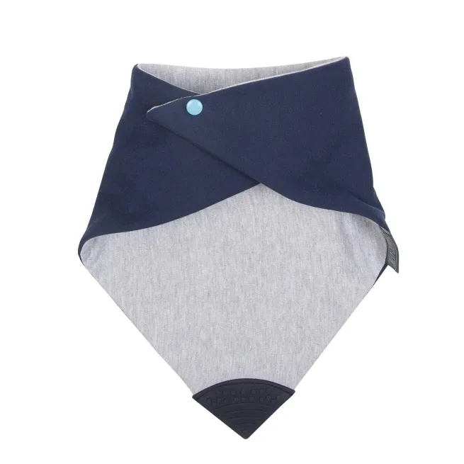 Cheeky Chompers Large Neckerchew in Navy/Grey back