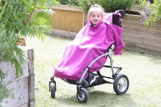 Fuchsia Pink Fleece Wheelchair Cover