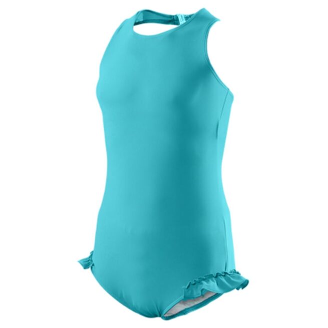 Kesvir_Girls_Halterneck_Incontinence_Swimsuit_Turquoise_Front