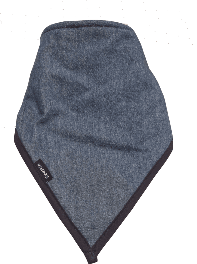 Denim classic kerchief with navy binding
