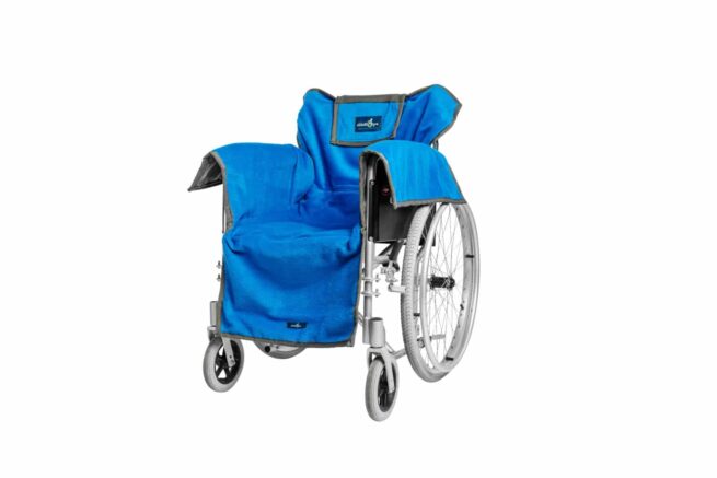 AbleDry_Wheelchair_Cover_Blue_on_Low_Back_Wheelchair