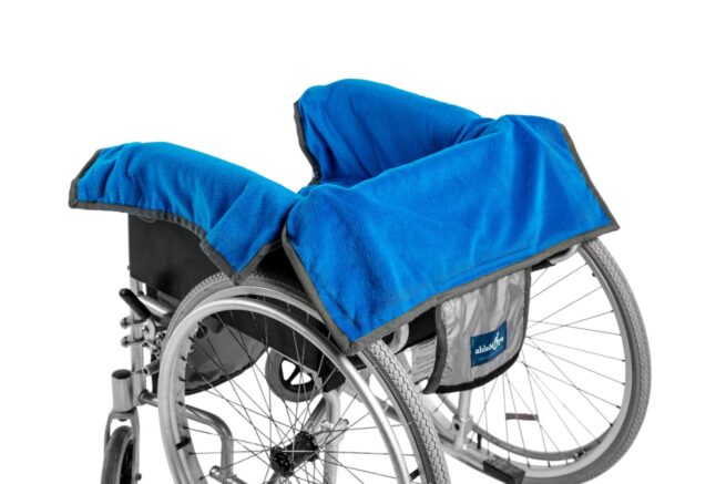 AbleDry_Wheelchair_Cover_Blue_Back_view