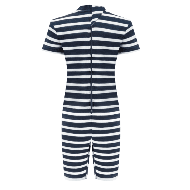 KayCey_Adaptive_clothing_for_older_children_with_special_needs_short_sleeve_navy_white_stripe_zipback_back_Adults