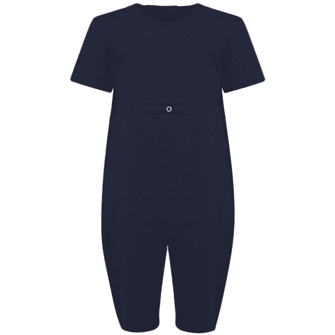 KayCey_Adaptive_clothing_for_older_children_with_special_needs_Short_Sleeve_zipback_TA_navy_front_Adults
