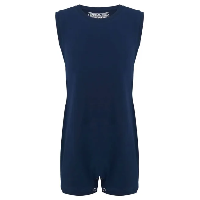 KayCey sleeveless popper vest in navy - front image