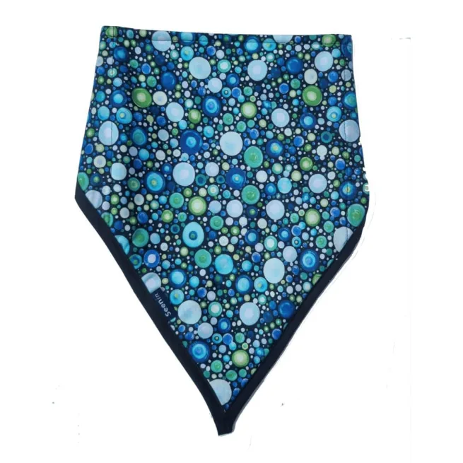 Kerchief with dark and light blue bubbles print