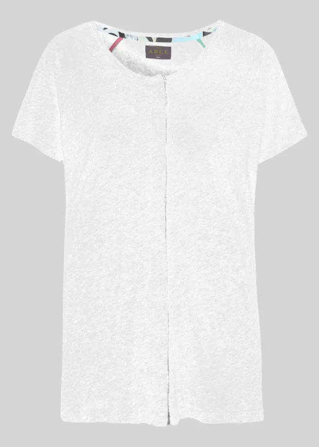 Product shot of the white short sleeve t-shirt from The Able Label