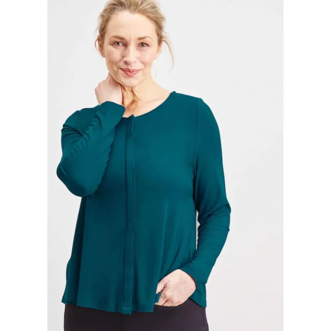 Women wearing The Able Label top in teal colour