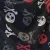 Close up of Side Fastening Kerchief Skulls Print Colour Tab