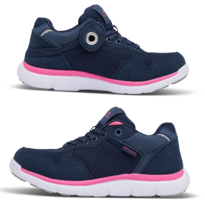 Friendly Shoes Women's Excursion Mid Top Navy Pink - Pair