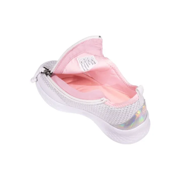 Friendly Shoes Force White Shimmer Pink Shoes - Unzipped