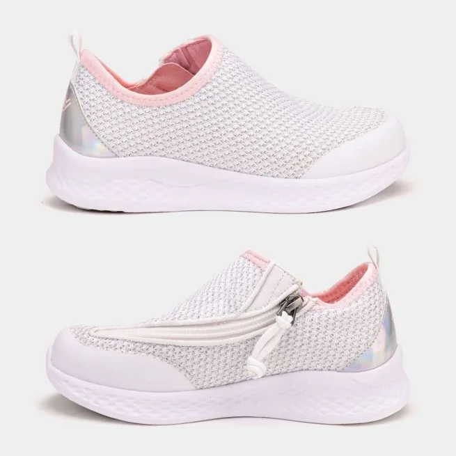 Friendly Shoes Force White Shimmer Pink Shoes - Pair