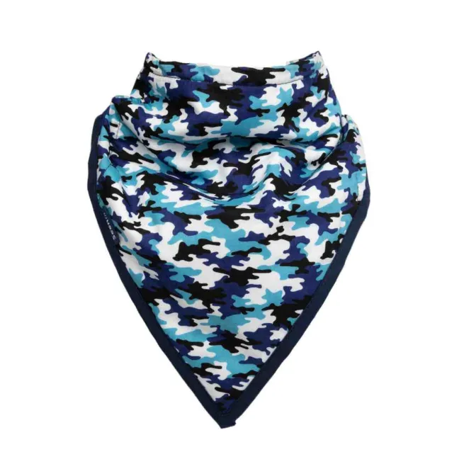 Classic print kerchief in blue jigsaw design