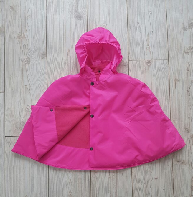 Willow Bug fleece lined cape in pink