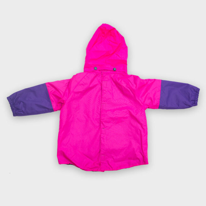 Willow Bug back fastening jacket in pink/purple - product shot back