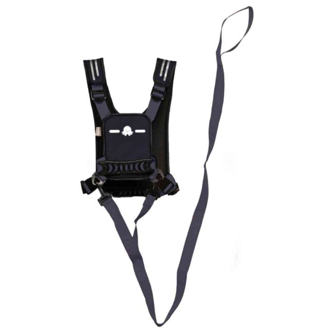 Hobbledehoo XL Harness - view of the back with straps and leash