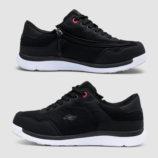 Friendly Shoes in wider fit black tornado.