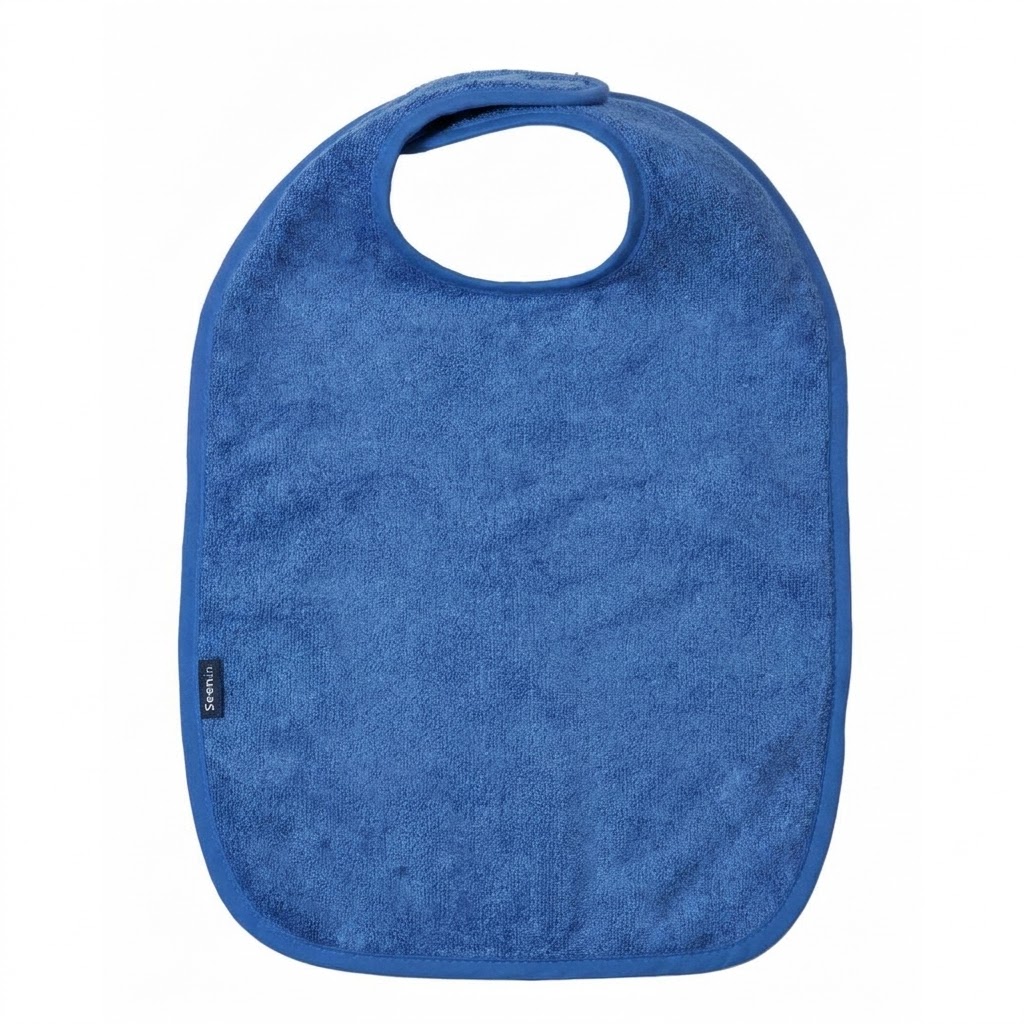 Bamboo towelling apron in regatta blue